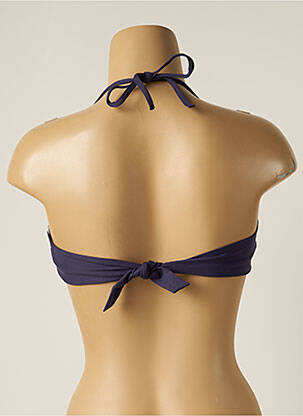 Haut de maillot de bain fermeture liens à nouer haut bandeau bleu IODUS femme