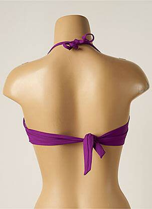 Haut de maillot de bain fermeture liens à nouer haut bandeau violet IODUS femme