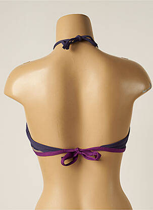 Haut de maillot de bain fermeture liens à nouer haut bandeau bleu IODUS femme