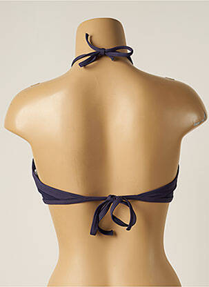Haut de maillot de bain fermeture liens à nouer haut bandeau bleu IODUS femme