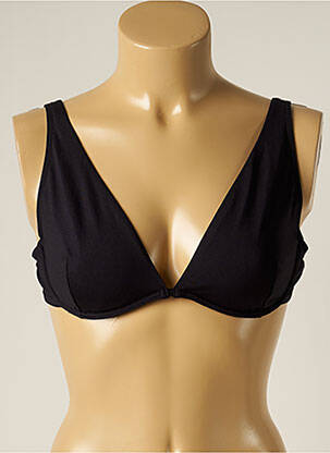 Haut de maillot de bain stretch haut soutien-gorge emboitant noir IODUS femme