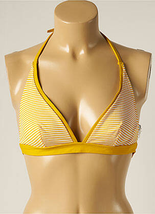 Haut de maillot de bain fermeture liens à nouer haut triangles jaune IODUS femme