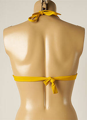 Haut de maillot de bain fermeture liens à nouer haut triangles jaune IODUS femme