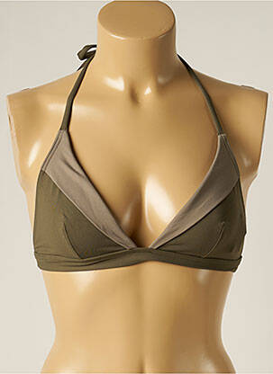 Haut de maillot de bain fermeture liens à nouer haut triangles vert IODUS femme