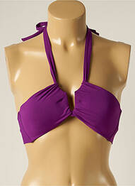 Haut de maillot de bain fermeture liens à nouer haut bandeau violet IODUS femme