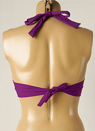Haut de maillot de bain fermeture liens à nouer haut bandeau violet IODUS femme