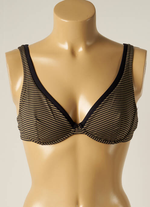 Haut de maillot de bain stretch haut soutien-gorge emboitant marron IODUS femme
