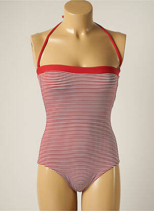 Maillot de bain 1 pièce bretelles élastiquées amovibles rouge IODUS femme
