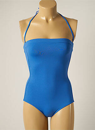 Maillot de bain 1 pièce bretelles élastiquées amovibles bleu IODUS femme