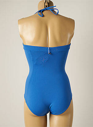 Maillot de bain 1 pièce bretelles élastiquées amovibles bleu IODUS femme