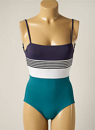 Maillot de bain 1 pièce stretch bleu IODUS femme