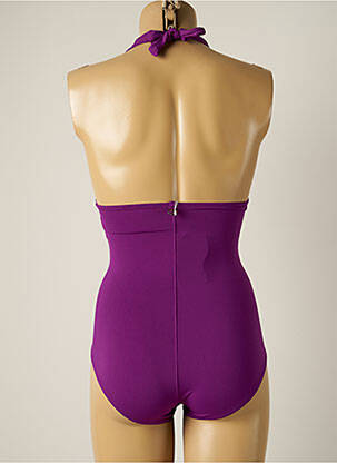 Maillot de bain 1 pièce stretch haut triangles violet IODUS femme