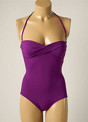 Maillot de bain 1 pièce stretch haut soutien-gorge moulé violet IODUS femme
