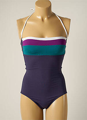 Maillot de bain 1 pièce bretelles élastiquées amovibles haut soutien-gorge avec mousse de rembourrage amovible bleu IODUS femme