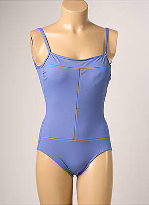 Maillot de bain 1 pièce effet matière satinée haut soutien-gorge moulé violet IODUS femme