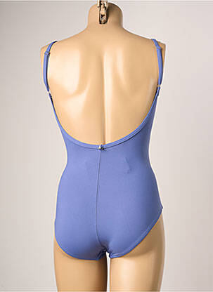 Maillot de bain 1 pièce effet matière satinée haut soutien-gorge moulé violet IODUS femme