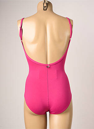 Maillot de bain 1 pièce effet matière satinée haut soutien-gorge moulé rose IODUS femme