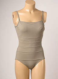 Maillot de bain 1 pièce stretch haut soutien-gorge balconnet gris IODUS femme