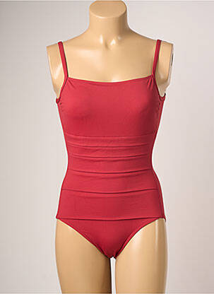 Maillot de bain 1 pièce stretch haut soutien-gorge balconnet rouge IODUS femme