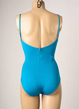 Maillot de bain 1 pièce effet matière satinée bleu IODUS femme