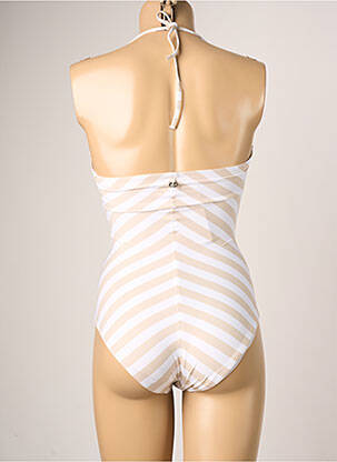 Maillot de bain 1 pièce bretelles élastiquées amovibles haut bandeau beige IODUS femme