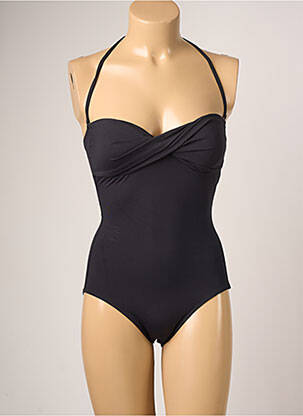 Maillot de bain 1 pièce bretelles élastiquées amovibles haut triangles noir IODUS femme