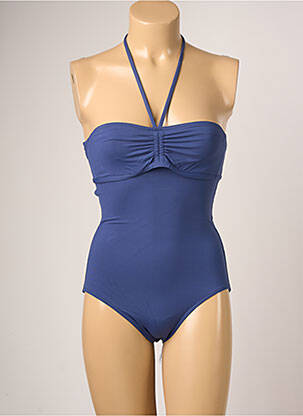 Maillot de bain 2 pièces stretch haut bandeau bleu IODUS femme