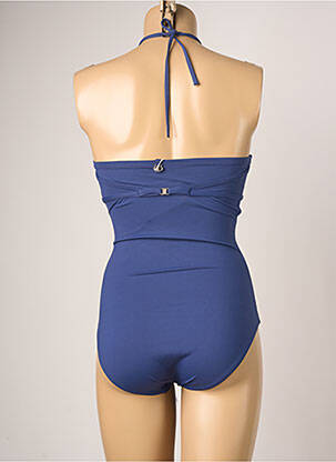 Maillot de bain 2 pièces stretch haut bandeau bleu IODUS femme