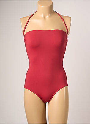 Maillot de bain 1 pièce bretelles élastiquées amovibles rouge IODUS femme