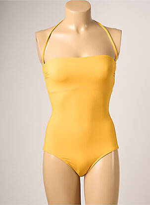 Maillot de bain 1 pièce bretelles élastiquées amovibles jaune IODUS femme