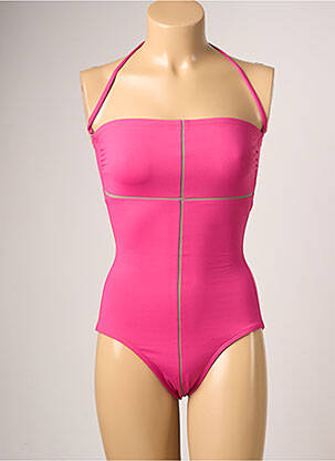 Maillot de bain 1 pièce bretelles élastiquées amovibles rose IODUS femme