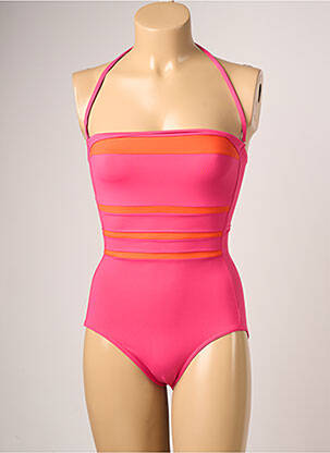 Maillot de bain 1 pièce bretelles élastiquées amovibles rose IODUS femme