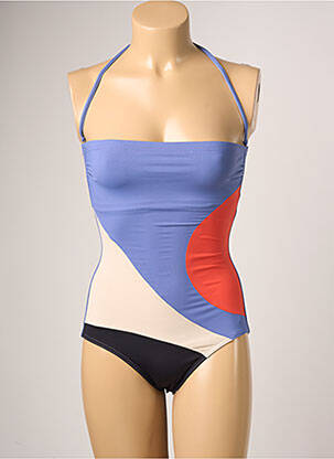 Maillot de bain 1 pièce bretelles élastiquées amovibles violet IODUS femme
