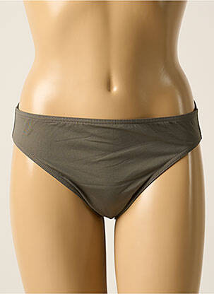 Bas de maillot de bain effet matière satinée culotte vert IODUS femme