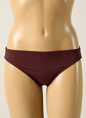 Bas de maillot de bain effet matière satinée culotte marron IODUS femme
