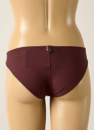 Bas de maillot de bain effet matière satinée culotte marron IODUS femme