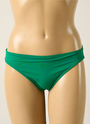 Bas de maillot de bain effet matière satinée culotte vert IODUS femme