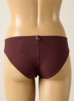 Bas de maillot de bain effet matière satinée culotte marron IODUS femme