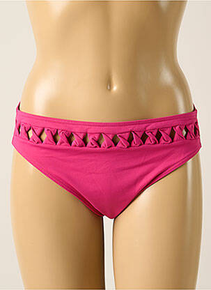 Bas de maillot de bain effet matière satinée culotte rose IODUS femme