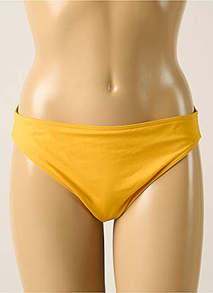 Bas de maillot de bain effet matière satinée culotte jaune IODUS femme