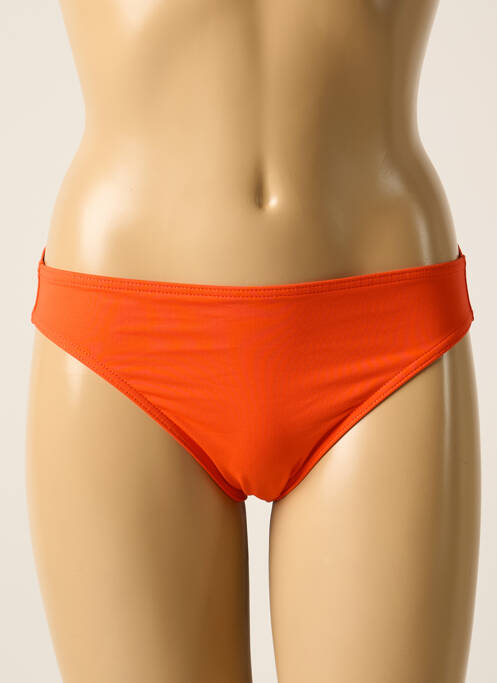 Bas de maillot de bain effet matière satinée culotte orange IODUS femme