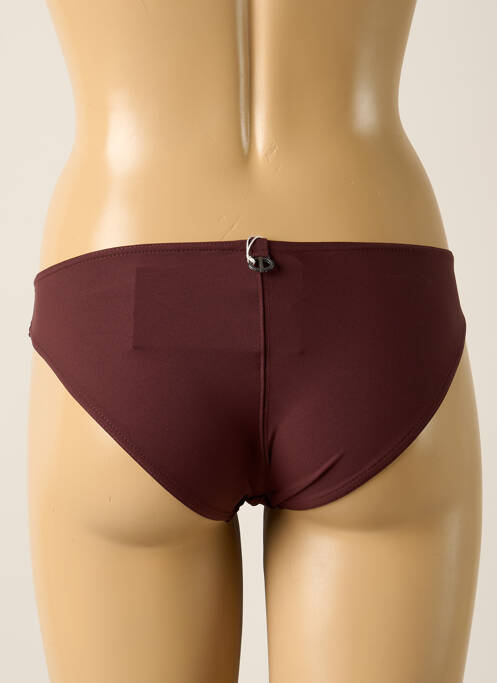Bas de maillot de bain effet matière satinée culotte marron IODUS femme