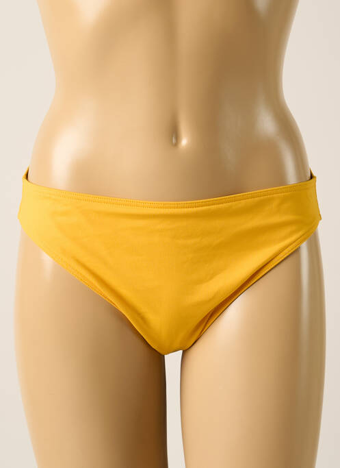 Bas de maillot de bain effet matière satinée culotte jaune IODUS femme