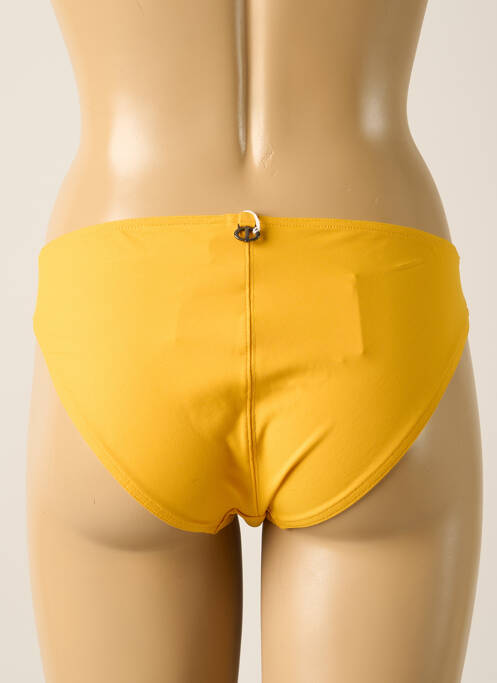 Bas de maillot de bain effet matière satinée culotte jaune IODUS femme