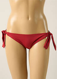 Bas de maillot de bain effet matière satinée bikini rouge IODUS femme