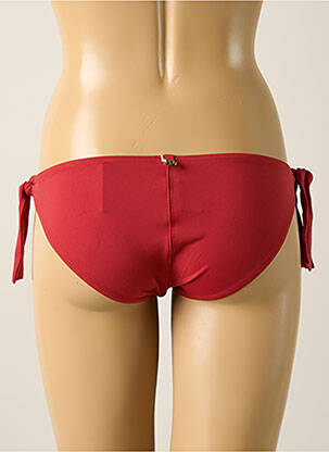 Bas de maillot de bain effet matière satinée bikini rouge IODUS femme