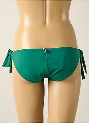 Bas de maillot de bain effet matière satinée bikini vert IODUS femme