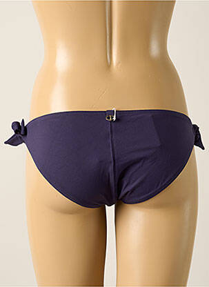 Bas de maillot de bain effet matière satinée bikini bleu IODUS femme