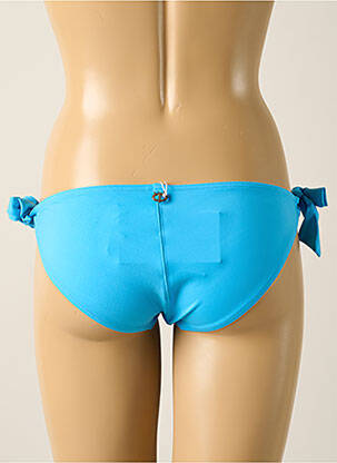 Bas de maillot de bain effet matière satinée bikini bleu IODUS femme