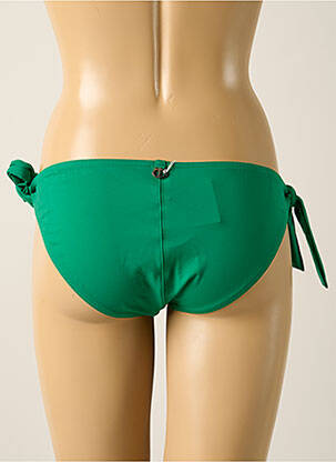 Bas de maillot de bain effet matière satinée bikini vert IODUS femme